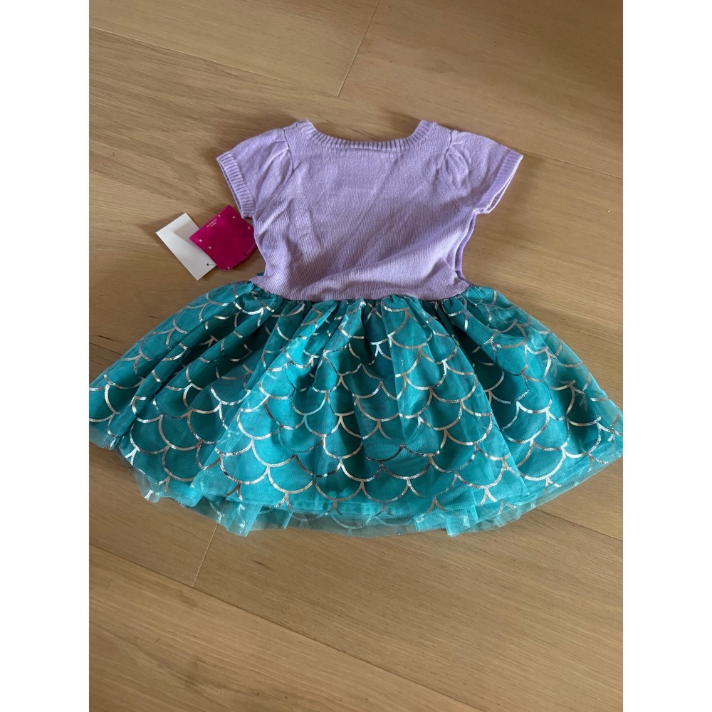 Disney Princess Ariel Mermaid Dress 2T Purple Teal Silver Scale Tulle Tutu NWT - Picture 2 of 2